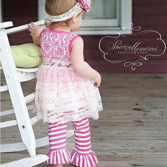 Girls two piece set with ruffle pants - Picture 3 of 4